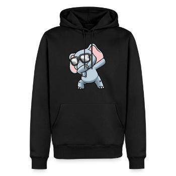 Elefant Mit Sonnenbrille Dabbing - Männer Premium Bio Hoodie - Schwarz - Vorne - Nico (187cm)