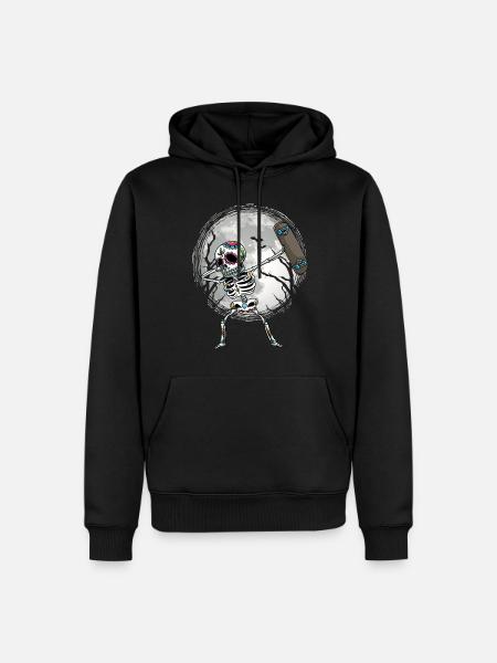 Skeleton Skateboard Halloween Skater - Sweat à capuche Premium bio Homme - noir