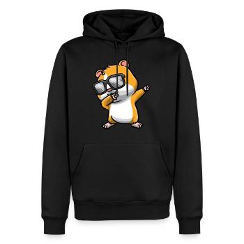 Dabbing Hamster Mit Sonnenbrille - Männer Premium Bio Hoodie - Schwarz - Vorne - Nico (187cm)