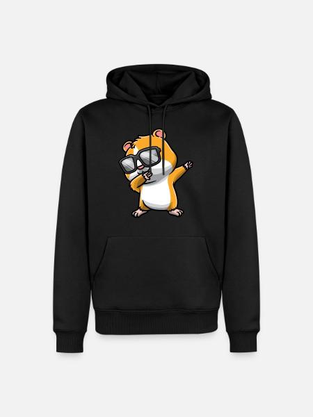 Dabbing Hamster With Sunglasses - Men’s Premium Organic Hoodie - black