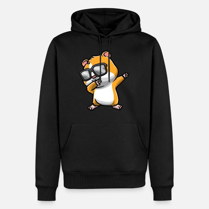 Dabbing Hamster Mit Sonnenbrille - Männer Premium Bio Hoodie - Schwarz