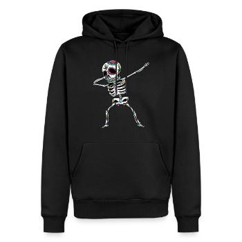 Dabbing Sugar Skull Skeleton Dia De Los Muertos - Men’s Premium Organic Hoodie - black - Front - Nico (187cm)