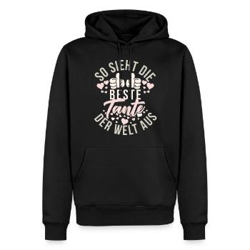 So Sieht Die Beste Tante der Welt Aus Tantchen - Männer Premium Bio Hoodie - Schwarz - Vorne - Nico (187cm)