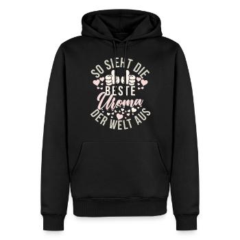 Beste Uroma Der Welt Urgroßmutter - Männer Premium Bio Hoodie - Schwarz - Vorne - Nico (187cm)