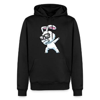 Dabbing Hase Mit Sonnenbrille Kaninchen - Männer Premium Bio Hoodie - Schwarz - Vorne - Nico (187cm)