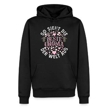 Beste Uroma Der Welt Urgroßmutter - Männer Premium Bio Hoodie - Schwarz - Vorne - Nico (187cm)