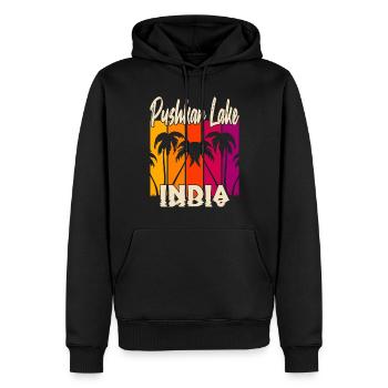 Pushkar Lake India Sonnenuntergang - Männer Premium Bio Hoodie - Schwarz - Vorne - Nico (187cm)