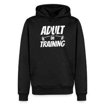 Adulte en éducation Anniversaire d’adulte - Sweat à capuche Premium bio Homme - noir - Devant - Nico (187cm)