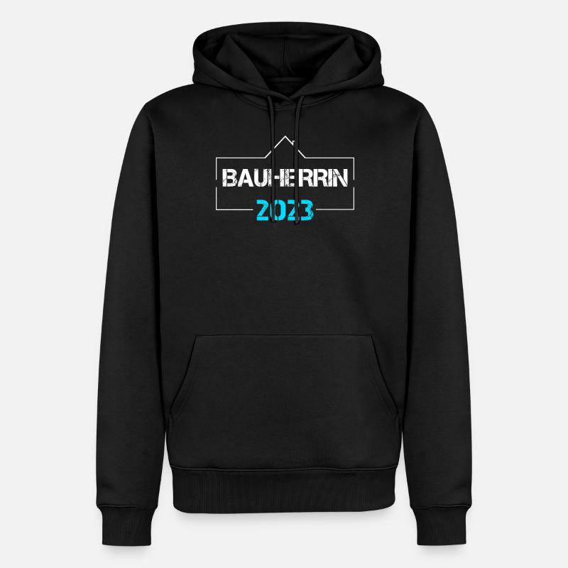 Bauherrin 2023 Häuslebauer Eigenheim Geschenk - Männer Premium Bio Hoodie - Schwarz