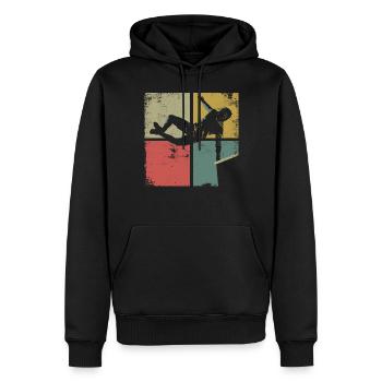 Parkour Free Running Traceur Retro - Sweat à capuche Premium bio Homme - noir - Devant - Nico (187cm)