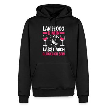 Nordsee Wein Langeoog - Männer Premium Bio Hoodie - Schwarz - Vorne - Nico (187cm)