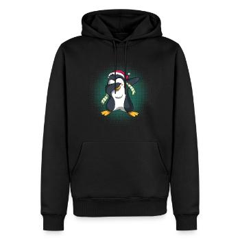 Dabbing Pinguin Weihnachten Schlafshirt Geschenk - Männer Premium Bio Hoodie - Schwarz - Vorne - Nico (187cm)