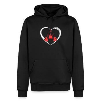 l’amour de la musculation - Sweat à capuche Premium bio Homme - noir - Devant - Nico (187cm)