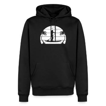 Sports nautiques Sunset SUP Girl - Stand Up Paddleboar - Sweat à capuche Premium bio Homme - noir - Devant - Nico (187cm)