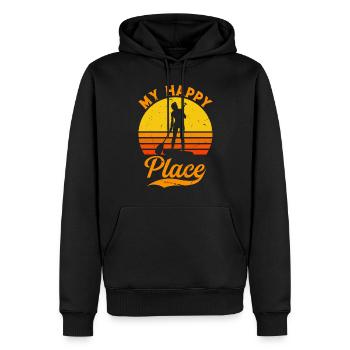 My Happy Place SUP Girl - Water Sports Stand Up Pa - Men’s Premium Organic Hoodie - black - Front - Nico (187cm)