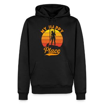 Water Sports SUP Girl - My Happy Place Stand Up Pa - Men’s Premium Organic Hoodie - black - Front - Nico (187cm)