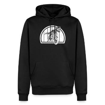 Motocross Dinosaur Dirtbike Dino - Dirt Bike Dinos - Männer Premium Bio Hoodie - Schwarz - Vorne - Nico (187cm)