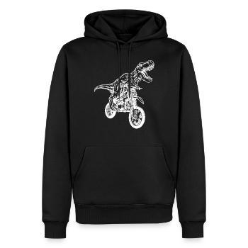 Dirt Bike Dinosaur Dirtbike Dino - Motocross Dinos - Männer Premium Bio Hoodie - Schwarz - Vorne - Nico (187cm)