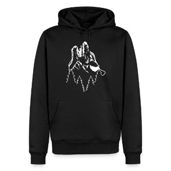 Tête de loup Loups Amoureux Loups Animal Loup Loup - Sweat à capuche Premium bio Homme - noir - Devant - Nico (187cm)
