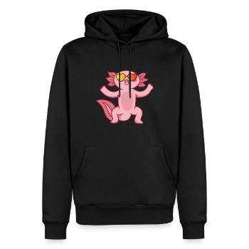 Axolotl Anime Salamandre Mignonne Poisson Animal Rose - Sweat à capuche Premium bio Homme - noir - Devant - Nico (187cm)