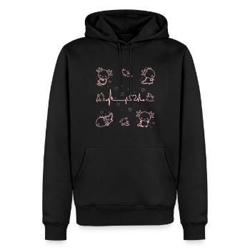 Axolotl Anime Cute Heartbeat Kawaii Animal - Men’s Premium Organic Hoodie - black - Front - Nico (187cm)