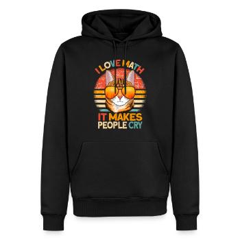 mathématiques professeur de mathématiques chat maths - Sweat à capuche Premium bio Homme - noir - Devant - Nico (187cm)