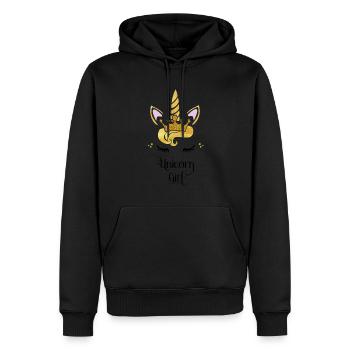 Licorne Fille Licorne - Sweat à capuche Premium bio Homme - noir - Devant - Nico (187cm)