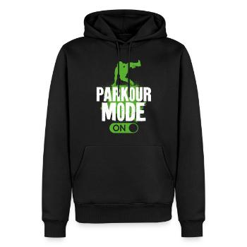 Parkour Free Running Traceur - Sweat à capuche Premium bio Homme - noir - Devant - Nico (187cm)