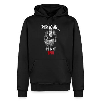 Parkour Free Running Traceur Dna - Männer Premium Bio Hoodie - Schwarz - Vorne - Nico (187cm)