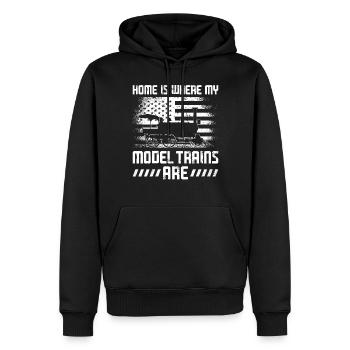 Steam Train Driver Trainspotting - Männer Premium Bio Hoodie - Schwarz - Vorne - Nico (187cm)