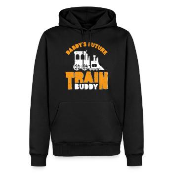 Conducteur de train à vapeur Trainspotting - Sweat à capuche Premium bio Homme - noir - Devant - Nico (187cm)