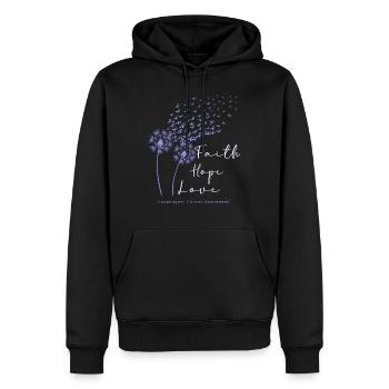 Cancer de l’œsophage de la pervenche en avril - Sweat à capuche Premium bio Homme - noir - Devant - Nico (187cm)