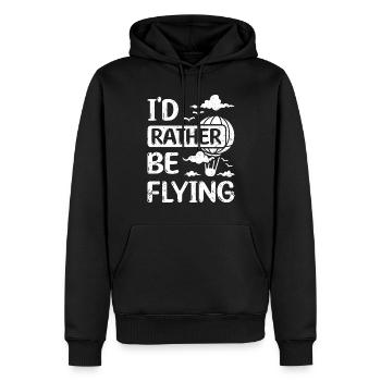 I'd rather be flying hot air balloon - Männer Premium Bio Hoodie - Schwarz - Vorne - Nico (187cm)