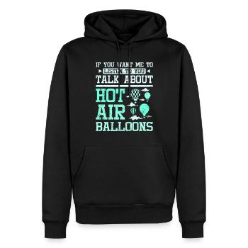 Talke about hot air balloons - Männer Premium Bio Hoodie - Schwarz - Vorne - Nico (187cm)