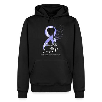 Cancer de l’œsophage du ruban de pervenche en avril - Sweat à capuche Premium bio Homme - noir - Devant - Nico (187cm)