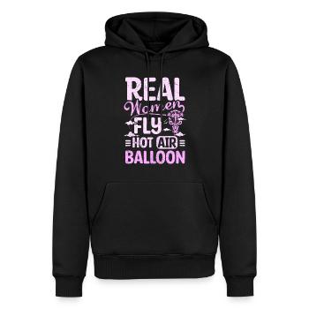 Women fly hot air balloon - Männer Premium Bio Hoodie - Schwarz - Vorne - Nico (187cm)