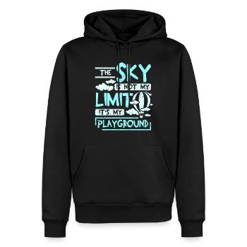 Le ciel n’est pas ma limite c’est mon ballon de terrain de jeu - Sweat à capuche Premium bio Homme - noir - Devant - Nico (187cm)