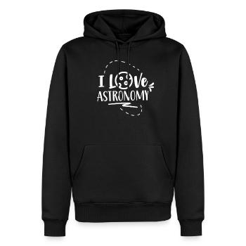 J’adore l’astronomie astronaute de fusée spatiale - Sweat à capuche Premium bio Homme - noir - Devant - Nico (187cm)
