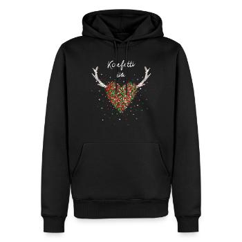 Konfetti im Herzen Karneval Weihnachtsoutfit X-Mas - Männer Premium Bio Hoodie - Schwarz - Vorne - Nico (187cm)