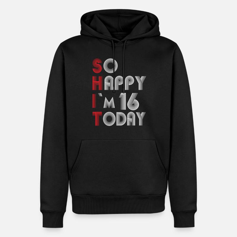 16 Anniversaire - Sweat à capuche Premium bio Homme - noir