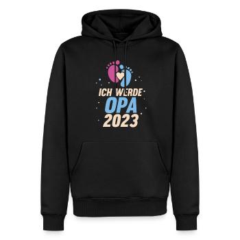 Großvater 2023 Schwanger Werdender Opa - Männer Premium Bio Hoodie - Schwarz - Vorne - Nico (187cm)