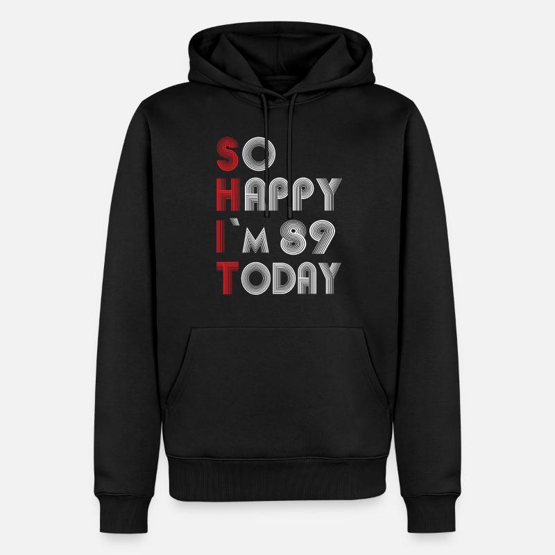 89 ans - Sweat à capuche Premium bio Homme - noir