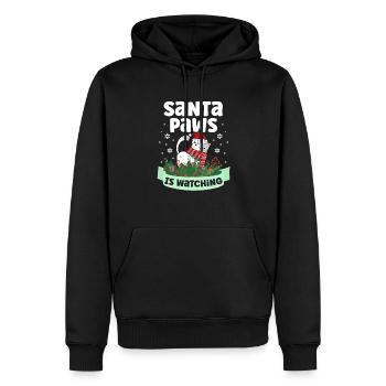 Santa Paws Beobachtet Den Katzenliebhaber In Der - Männer Premium Bio Hoodie - Schwarz - Vorne - Nico (187cm)
