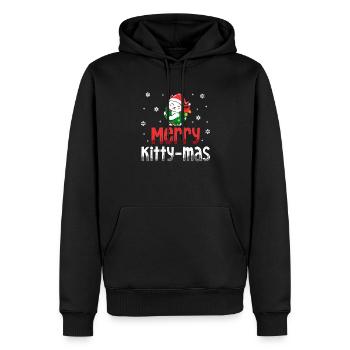 Frohe Kittymas - Männer Premium Bio Hoodie - Schwarz - Vorne - Nico (187cm)