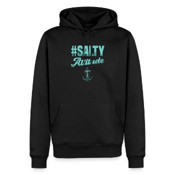 #salty Attitude Navigation Voyage Vacances Croisière - Sweat à capuche Premium bio Homme - noir - Devant - Nico (187cm)
