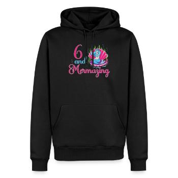 Meerjungfrau 6. Geburtstag mermazing 6 Jahre Alt - Männer Premium Bio Hoodie - Schwarz - Vorne - Nico (187cm)