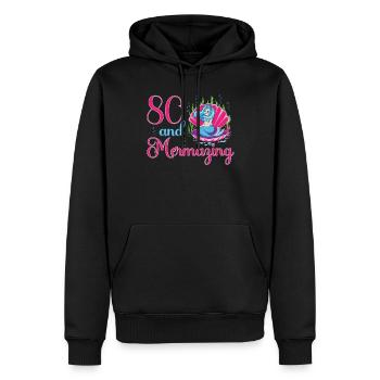 Meerjungfrau 80. Geburtstag mermazing 80 Jahre Alt - Männer Premium Bio Hoodie - Schwarz - Vorne - Nico (187cm)