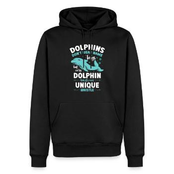 Delphin-liebhaber-meeresbiologe-wassertier - Männer Premium Bio Hoodie - Schwarz - Vorne - Nico (187cm)