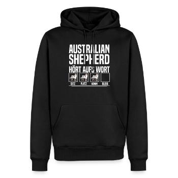 Australian Shepherd Hört aufs wort - Männer Premium Bio Hoodie - Schwarz - Vorne - Nico (187cm)
