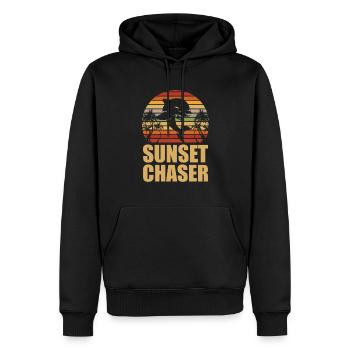 Sunset Chaser Dolphin Meeresbiologe Tier - Männer Premium Bio Hoodie - Schwarz - Vorne - Nico (187cm)